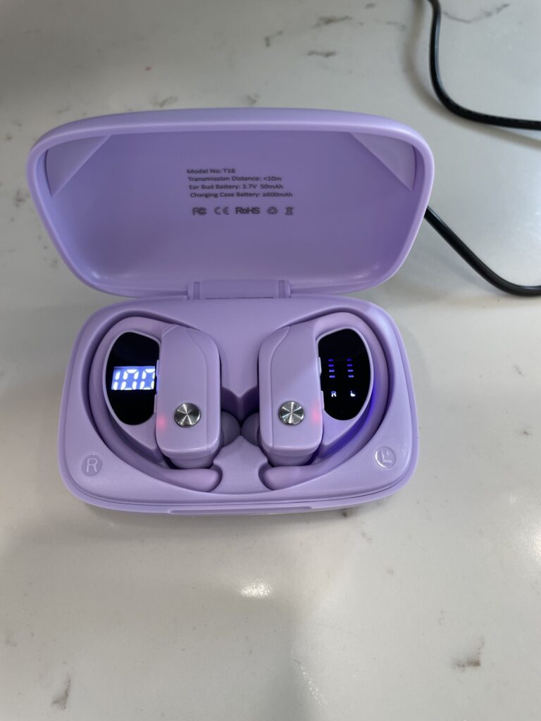 Ear buds in lavender case