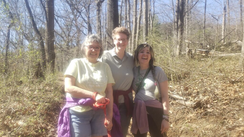 Photo of me, Molly and Hannah on Mint Springs Hike